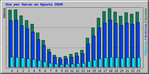 Uso por horas en Agosto 2020